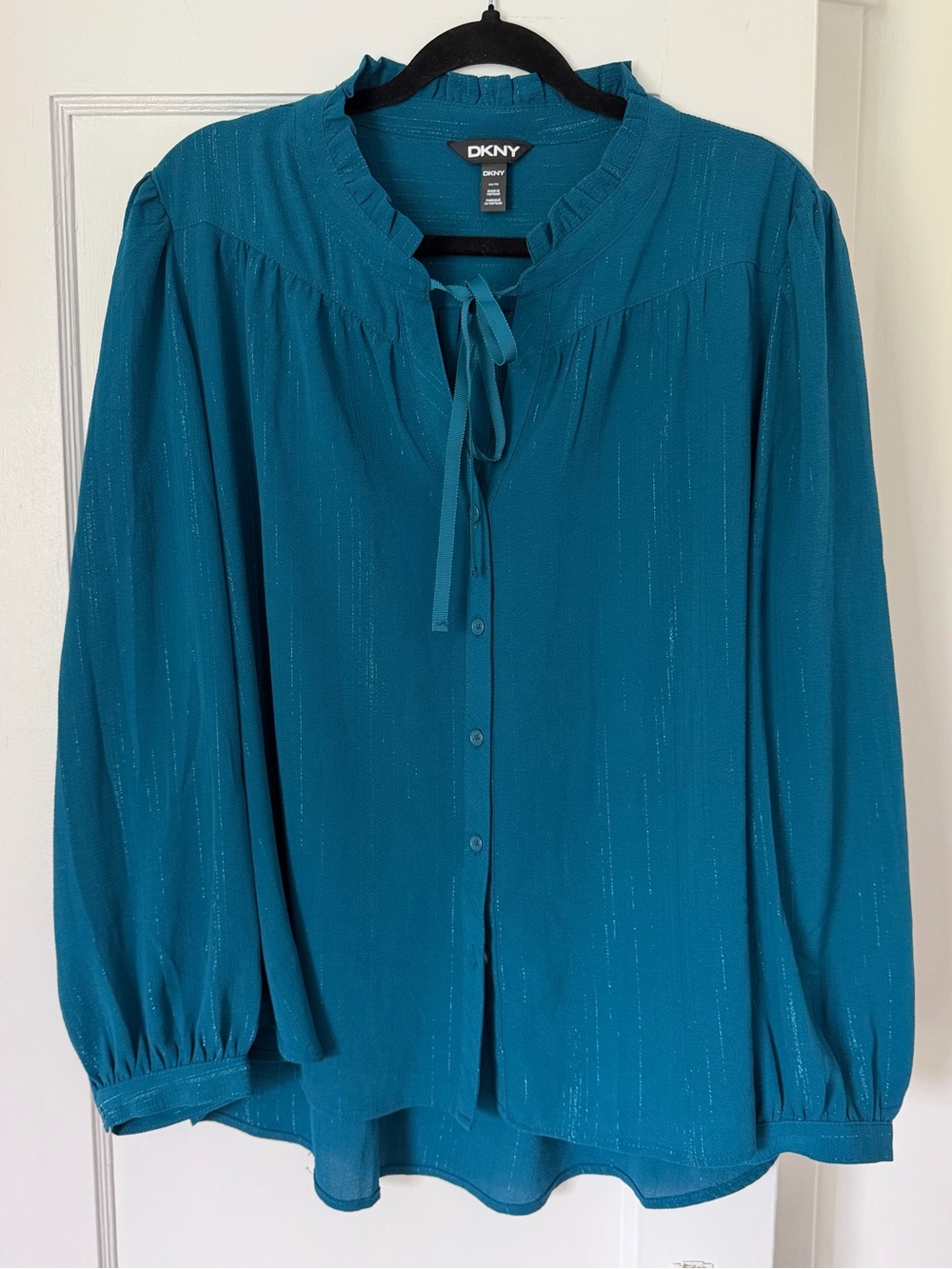 DKNY Women’s Longsleeve Blouse with Sparkle Thread